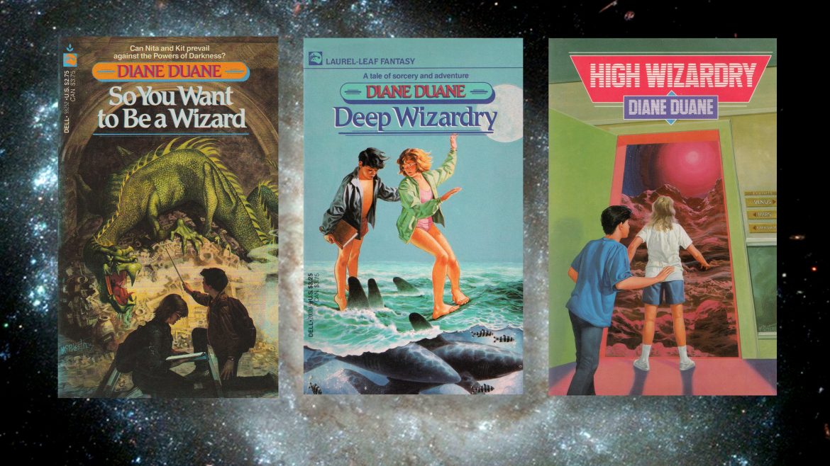 Neal McPheeters Young Wizards covers for Dell Publishing