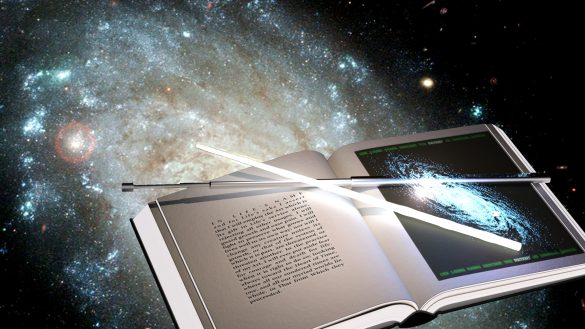 YW YWCom Featured Image Big NGC 3370 And Floating Manual 1920×1080 A wizard's manual in operation (supernova targeting)